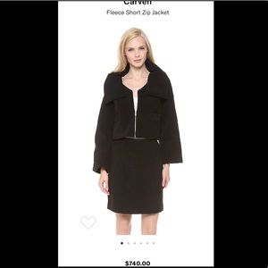 Carven Fleece Cropped Zip Jacket Retail $740